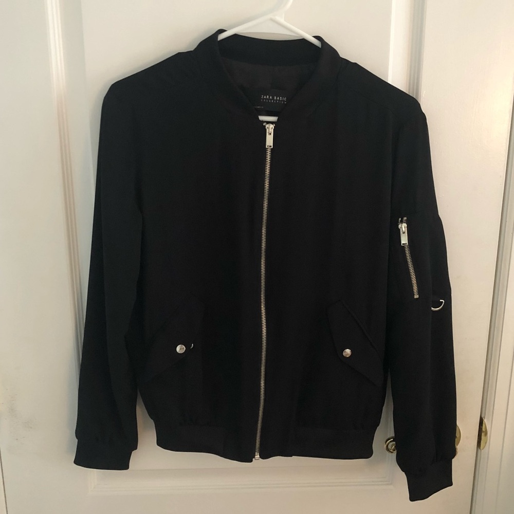 Zara Black Bomber Jacket
